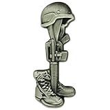 PinMart's Final Tribute Battle Cross Fallen Soldier Silver Lapel Pin