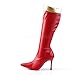 Funtasma by Pleaser Women's Wonder-130 Knee-High Boot,Red/Gold Str. Pu,8 M US