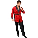 Charades Men's Smoking Jacket, red, Small