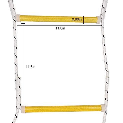 image for X XBEN Xben 7.5' Rope Ladder with 2 Hooks for Kids & Adults, Climbing 