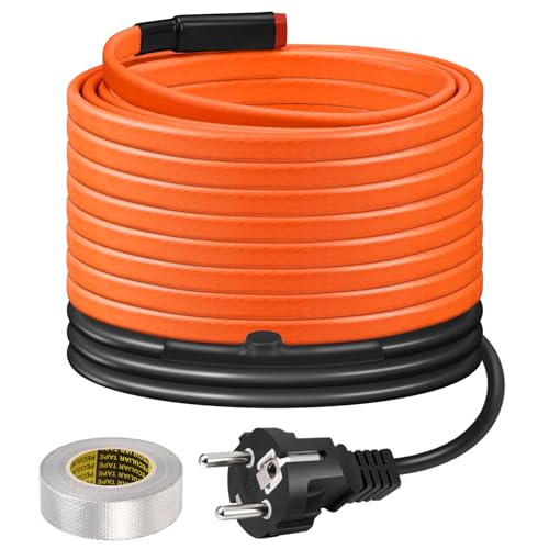 BDDFOTO 10m Frostschutz Heizkabel mit Thermostat 25W/m Rohrbegleitheizung