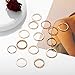 FINETOO 14 PCS Simple Knuckle Midi Ring Set Multi Size for Women/Girl CZ Finger Stackable Rings Set Jewelry Friendship