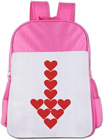 XiShuangJi Canvas Rucksack Bookbag-Outdoors Kids Adjustable Arrow Heart Love Sex School Bag Pink