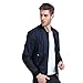YIDI Men's Casual Classic Slim Bike Motorcycle Coat Outwear Long Sleeve Waterproof Bomber Jacket Dark Blue