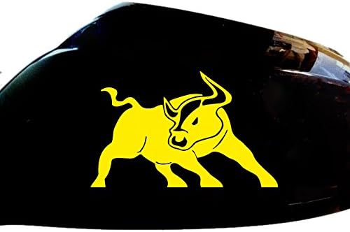 Bull Raton Car Stickers Wing Mirror Styling Decals (Set of 2), Yellow