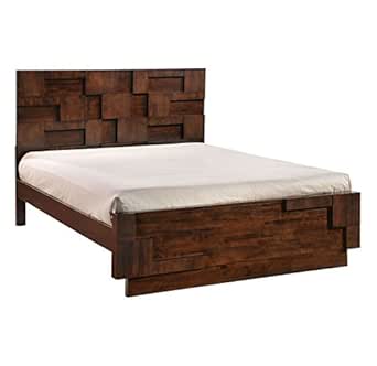 Tetris Retro Diseño elegante cama de tamaño Queen cama marco en madera