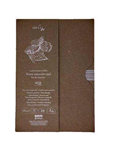 SMLT Authentic Line AA-35/B A4 Brown Watercolour Pad Authentic Pad 280gsm Brown Watercolour Paper 35 Sheets