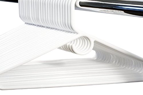 1InTheHome Heavy Duty White Hangers Tubular Plastic Hangers, Set of 24 (Heavy Duty)