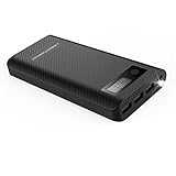 Portable Charger LQQB Storage 24000mAh Portable Battery Charger LED Lights and LCD dispaly Input 2A &Output 5.5A 3-Port Power Bank & External Battery Pack for iPhone/iPad/Samsung Galaxy More Black
