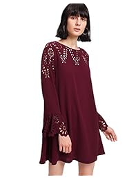 Milumia Vestido de mujer con ojales, manga larga, holgado, casual, estilo Shift