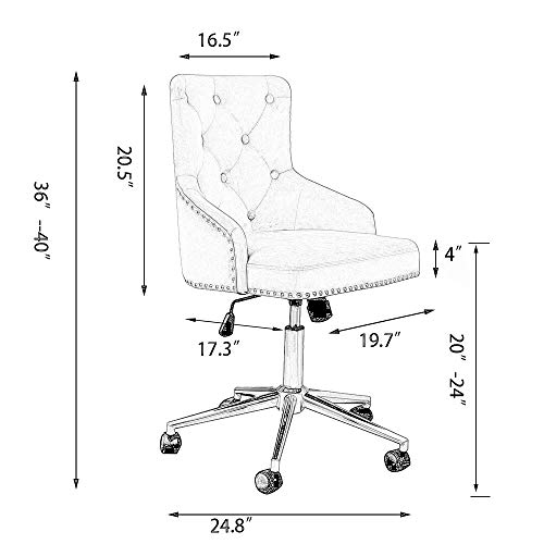 DMF Furniture Home Office Chair with High Back, Modern Design Velvet