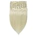 Double Weft 100% Remy Human Hair Clip in Extensions #70 Bleach White 10''-22'' Grade 7A Quality Full Head Thick Long Soft Silky Straight 8pcs 18clips for Women Beauty 14
