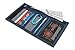 Rough Enough Minimalist Travel Credit Card Canvas Wallet Case Holder Pouch Bag Front Pocket Bifold Portable Coin Cash Organizer with Zipper Pocket for Boys Girls Mens Women (Denim Blue Stripes)