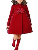 MowMee Fashion Little Girls Winter Warm Wool Bowknot Trench Coat