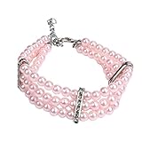 Doggy Collar,Haoricu Small Dog Pet Puppy Cat Collar Rhinestone Crystal Necklace Pendent Leather Jewelry Collar for Dog (S, Pink)