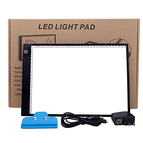 Tracing Light Box for Drawing A4 LED Light Box Tracer USB Power Cable Dimmable Brightness Ultra Thin Portable Light Pad for Artists Sketching Animation Designing 5D DIY Diamond Painting by SUNNY