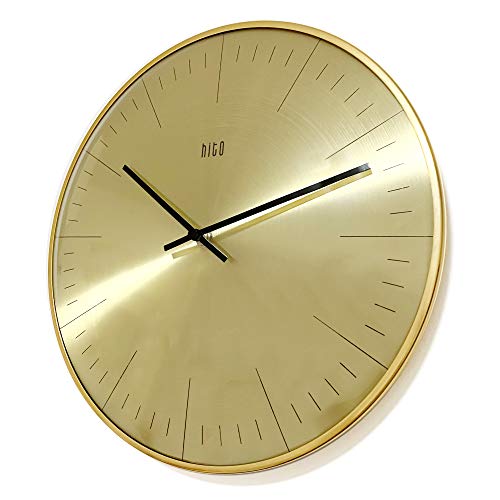 HITO Silent Non Ticking Wall Clock Glass Front Cover Accurate Sweep