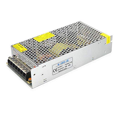 LEDSone LED-Treiber 12 V, 120 W, Netzteil 100/240 V AC auf DC, 12 V Transformator, 10 A, ultraschlank, IP20, LED-Adapter, Transformatoren für LED-Streifen mit konstanter Spannung
