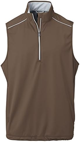 Greg Norman Mens 1/4 Zip Weatherknit Vest Brown Xl