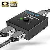 Fosmon 2-Port HDMI 2.0 Switch 4K 60Hz,  2x1 / 1x2 Bi-Directional HDMI Switcher UHD 4Kx2K 3D HD 1080p HDCP, 2 Input 1 Output Splitter Hub Compatible with HDTV, PS4, Xbox One, Apple TV, Roku, Fire Stick