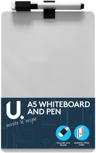 U. Martello Magnetic Write & Wipe A5 Whiteboard with Pen P2264