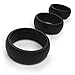 Silicone Wedding Ring Band for Men - 3 Sizes Included for Perfect Fit - German Made Molds and Highest Medical Grade Silicone for Ultimate Strength and Comfort for Your Active Lifestyle (Black, 11 (includes 10-11-12 sizes))