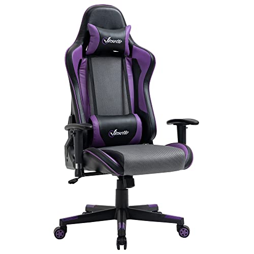 reclining chair purple and black gaming chair