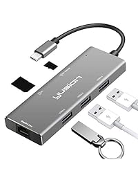 Yusion USC C 3.1   Adaptador multipuerto USB C con 4 K HDMI, carga tipo C, 3 puertos USB 3.0, SD TF, para MacBook Pro, Chromebook y más dispositivos USB C