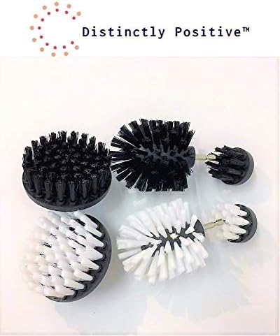 Distinctly Positive Drill Brushes 6 Pieces: 3 Very Hard and 3 Soft | Complete Solution Multi-Purpose Power Scrubbing Cleaning Kit