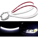 Xotic Tech 2pcs Xenon White LED Headlight Daytime Running Light Strip LED Assembly for Honda Accord Sedan 2013-2015 Retrofit