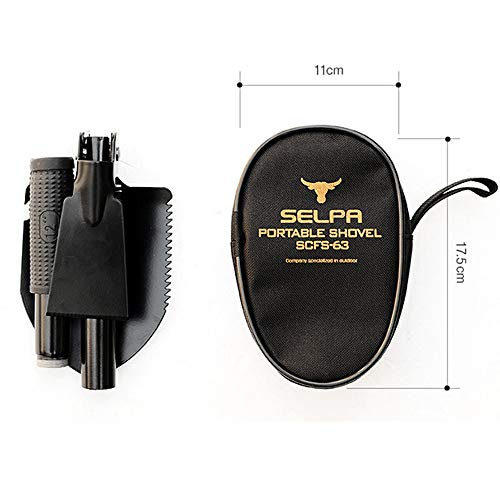 USHOT Outdoor Mountaineering Multi-Function Portable Small Mini Folding Shovel Spade Black One Size