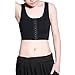 Lesbian Breathable Super Flat Les Compression 3 Rows Central Clasp Chest Binders (Lable Size S=Lable Size M, black)