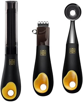 Zestkit Melon Baller, Apple Corer and Zester, 3 Piece Fruit Accessory Set