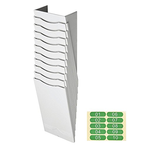 image for Yescom 10 Pockets Retractable Time Cards Rack Wall Mount Holder for At