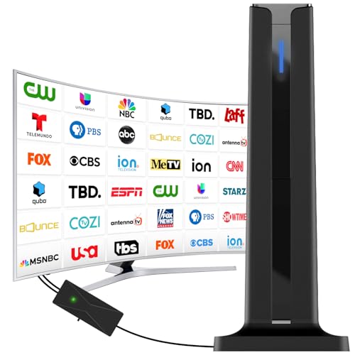 Digital TV Antenna for Smart TV Indoor,2026 TV Antenna with 3M Stick Base, 360°&Long Range Reception HDTV Antenna for Local Channels, Easy Installation Antennas for TVs Without Cable (7.0 in)