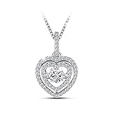 T400 925 Sterling Silver Dancing Diamond Pendant Necklace Made Swarovski Zirconia Women Thanksgiving Day Gift