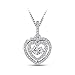T400 925 Sterling Silver Dancing Diamond Cubic Zirconia from Swarovski Pendant Necklace Chirstmas Gift for Women