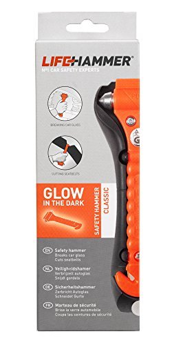 Lifehammer Brand Car Safety Hammer, the Original Emergency Escape and Rescue Tool with Seatbelt Cutter, Made in the Netherlands, Glow Orange (Pack of 2) - Thumbnail 2