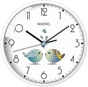 Amazon.com: nuovo 8 Inch Wooden Round Wall Clock Silent & Non-Ticking ...
