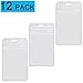 12 Pack ID Badge Holders Vertical Name Tags Hole Punched Zipper Waterproof Resealable Clear Plastic Labels Credit Card Holder for Employees Heavy Duty Pair(12 Pack-Vertical)