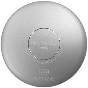 KingFast 120GB Portable SSD USB 3.0 Shock Resistant External Solid State Drive with Type C Port (Silver)