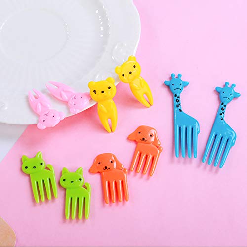 40 Pcs Food Fruit Fork Picks for Kids Cute Animals Bento Box Decor Forks Cake Little Forks Dessert Forks Mini Cartoon Toothpick for Cake Dessert Pastry Party Supply - Thumbnail 3