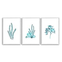 3 Piece Framed Canvas Wall Art Simple Seabed Elements Canvas Prints Home Artwork Decoration for Living Room,Bedroom - 16