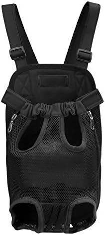 Black Pet Carrier Backpack Santune Adjustable Legs Out Front Dog Chest Carrier Small Cat Travel Bag Pack Portable For Walking Hiking Bike And Motorcycle (M)