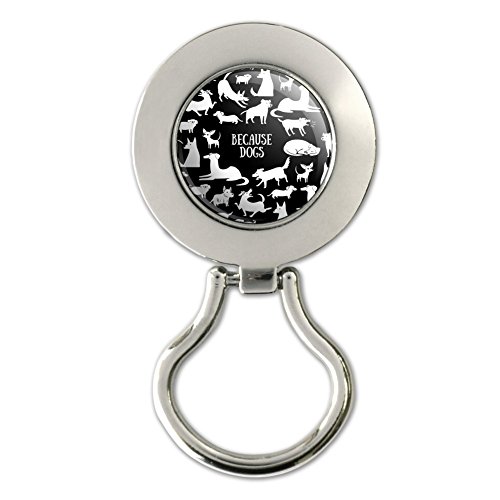 Because Dogs Funny Playing Around Magnetic Metal Eyeglass ID Badge Holder