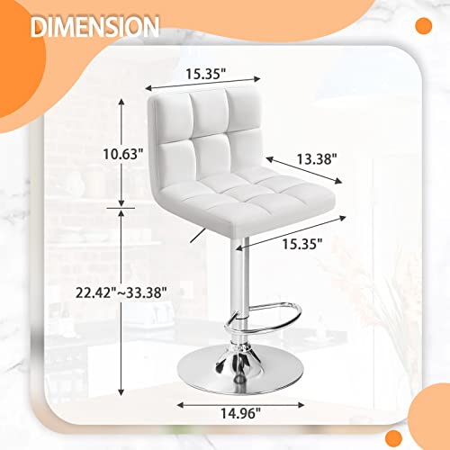 Furmax Bar Stools Modern Pu Leather Swivel Adjustable Hydraulic Bar