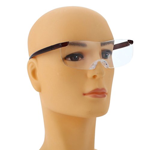 250% Vision Unisex Magnifier Magnifying Eyewear Magnifying Glasses Eyewear for Needle Magnifier Watching Lightweight Glasses Reading Gift (Brown)