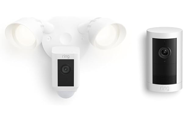 Ring Floodlight Cam Plus, Wired with Ring Outdoor Cam Plus, Battery