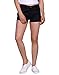 HDE Women's Solid Color Ultra Stretch Fitted Low Rise Moleton Denim Booty Shorts Black - L