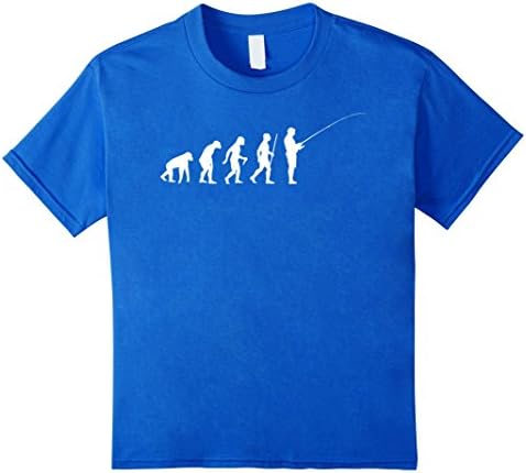 Kids Evolution Of The Fisherman Funny Fan Lover Cute T-Shirt 8 Royal Blue